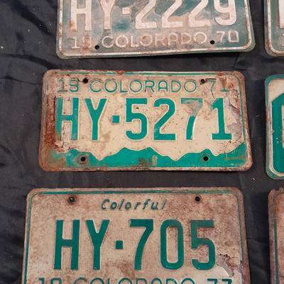 VINTAGE 1970'S COLORADO LICENSE PLATES HY & HZ-