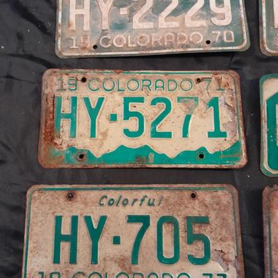 VINTAGE 1970'S COLORADO LICENSE PLATES HY & HZ-