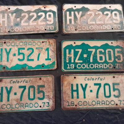 VINTAGE 1970'S COLORADO LICENSE PLATES HY & HZ-