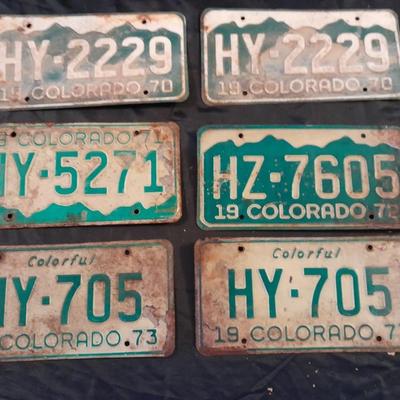 VINTAGE 1970'S COLORADO LICENSE PLATES HY & HZ-