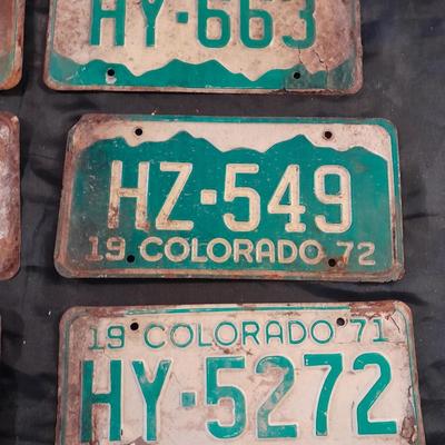 VINTAGE 1970'S COLORADO LICENSE PLATES ALL HY- & HZ -