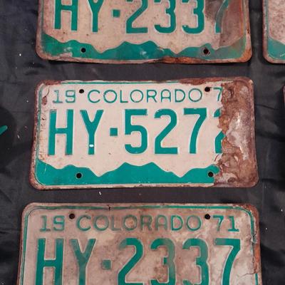 VINTAGE 1970'S COLORADO LICENSE PLATES ALL HY- & HZ -