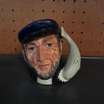 TWO PIRATES ROYAL DOULTON CHARACTER JUGS LONG JOHN SILVER & CAPT. AHAB