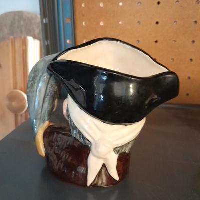 TWO PIRATES ROYAL DOULTON CHARACTER JUGS LONG JOHN SILVER & CAPT. AHAB