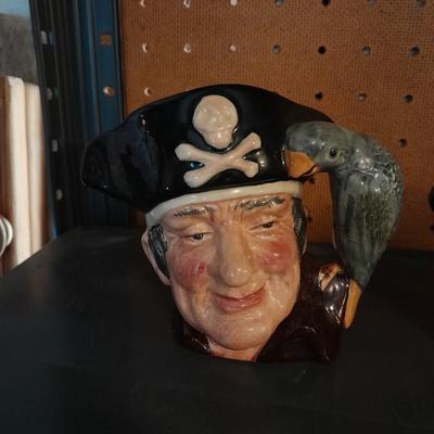 TWO PIRATES ROYAL DOULTON CHARACTER JUGS LONG JOHN SILVER & CAPT. AHAB