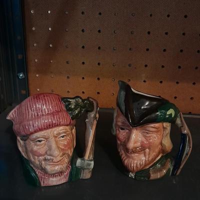 TWO ROYAL DOULTON CHARACTER JUGS THE LUMBERJACK & ROBIN HOOD