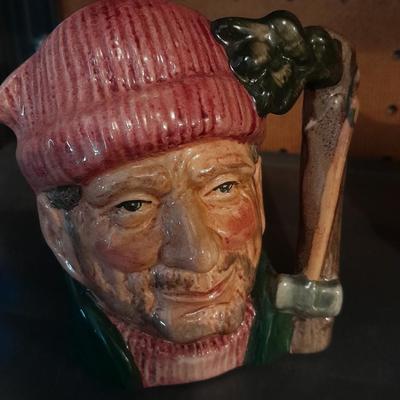 TWO ROYAL DOULTON CHARACTER JUGS THE LUMBERJACK & ROBIN HOOD