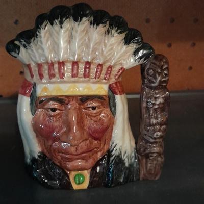 TWO ROYAL DOULTON CHARACTER JUGS NORTH AMERICAN INDIAN & BENJAMIN FRANKLIN