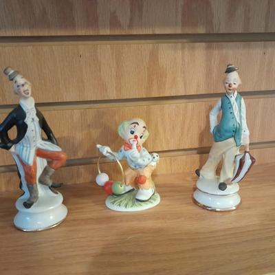 LEFTON COLLECTABLE CLOWN & TWO VINTAGE WIW PORCELAIN CLOWNS