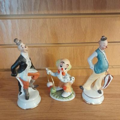LEFTON COLLECTABLE CLOWN & TWO VINTAGE WIW PORCELAIN CLOWNS