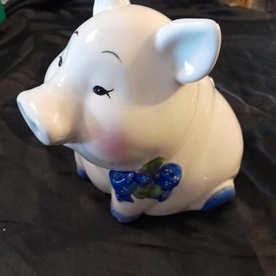 TWO PIGGY BANKS HOUSE OF LLOYD & SMALLER OMC OTARGIRI JAPAN PIG
