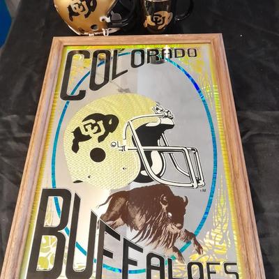 COLORADO BUFF'S FANS! COLORADO BUFFALO'S MIRROR, MUG & COLLECTABLE HELMET