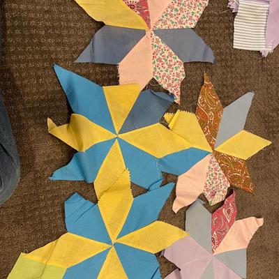 Quilt fabric pieces.