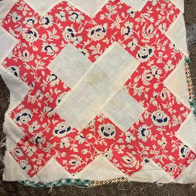 Quilt fabric pieces.