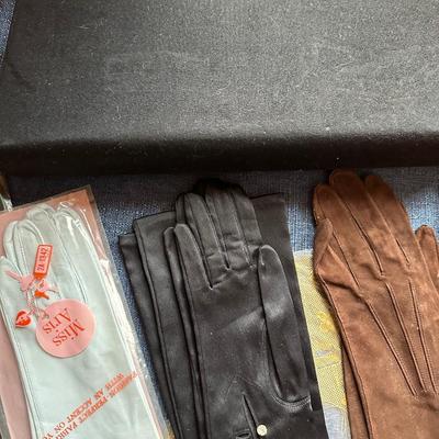 LOT 384.   THREE SHAWLS VINTAGE GLOVES AND PURSE
