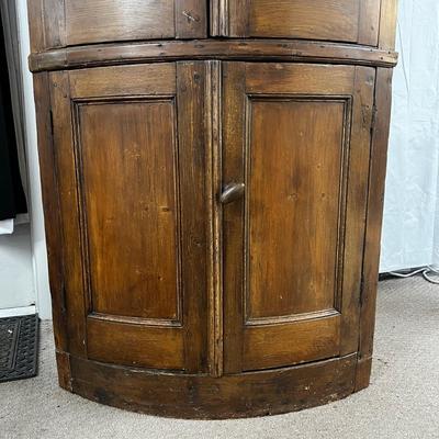 1231 Antique Bow Front Corner Cabinet