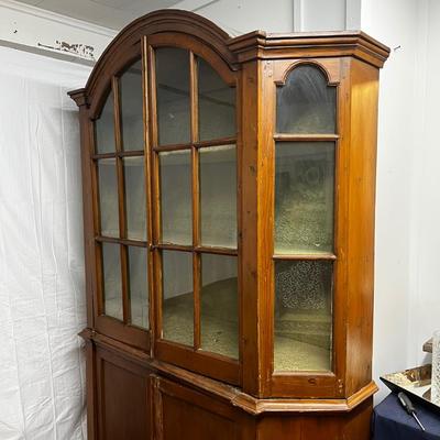 1233 Antique French Country Style Display Cabinet