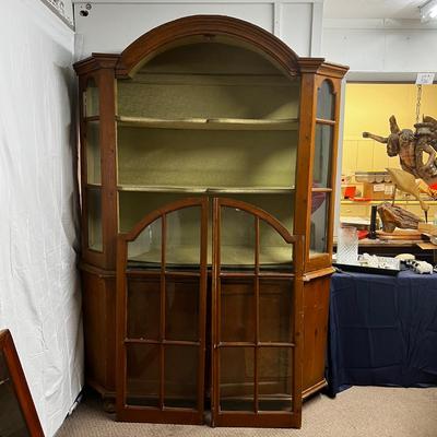 1233 Antique French Country Style Display Cabinet