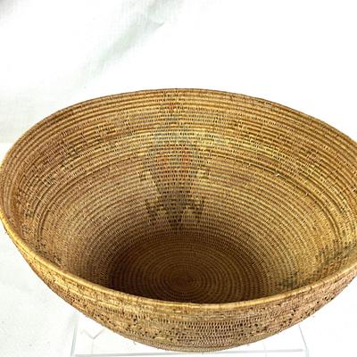 1244 Vintage Woven Basket with Animal Motif from Philippines