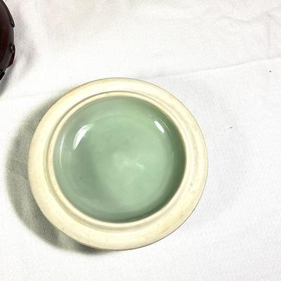 1248 Vintage Celadon Green Lidded Bowl