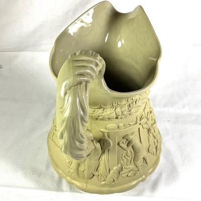 1249 Large Antique 1835 Ridgway Salt Glazed Drabware Pitcher