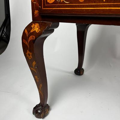 1235 Antique Mahogany Dutch Marquetry Inlay Desk