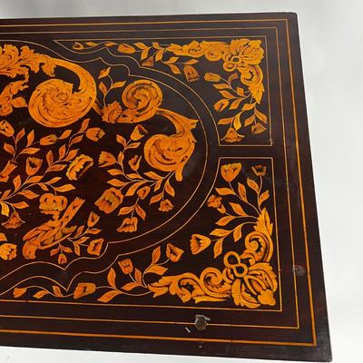 1235 Antique Mahogany Dutch Marquetry Inlay Desk