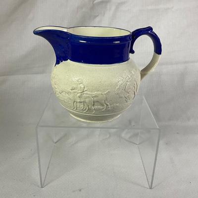 1251 Vintage Spode Felspathic Stoneware Hunting Scene Jug