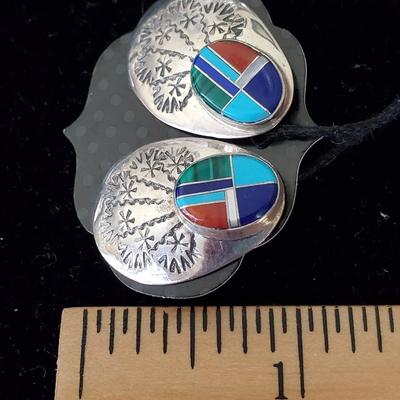 Multi Stone Sterling Pierced Earrings