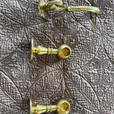 brass towel holder (without rod) and towel hook