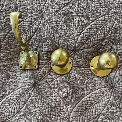 brass towel holder (without rod) and towel hook