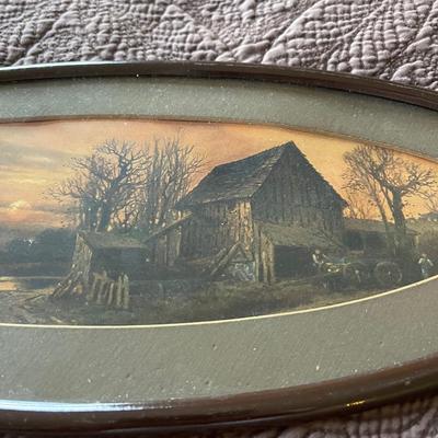 Vintage print in metal frame