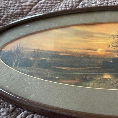 Vintage print in metal frame