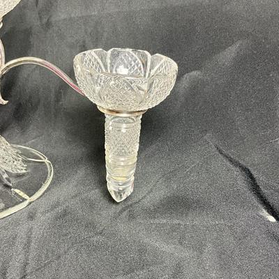 1255 Antique Silverplated & Crystal Epergne Centerpiece