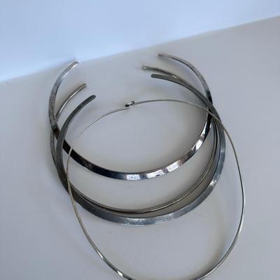 Group, 5 Metal/Sterling Chokers