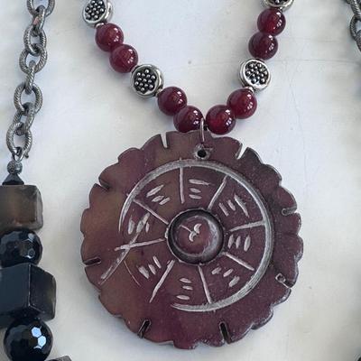 2 Large Chunky Stone Necklaces