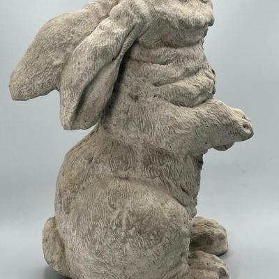 Heavy Large Cement Standing Bunny Rabbit Hare Garden Art Decor Figurine Statue