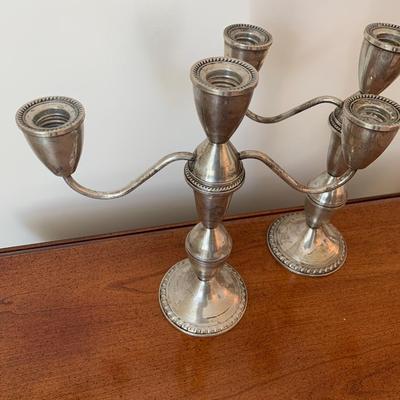 PAIR - Sterling Weighted Candelabra LOT 4