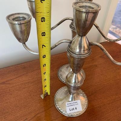 PAIR - Sterling Weighted Candelabra LOT 4