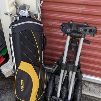 Sun Mountain Golf Caddy w/ Wilson Golf Bag and Dunlop Clubs
