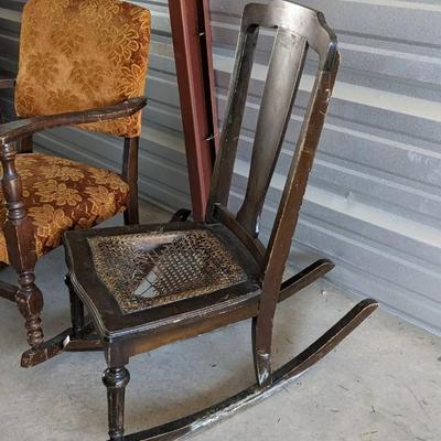 Haywood Wakefield Cane Bottom Rocking Chair w/ Vintage Rocker