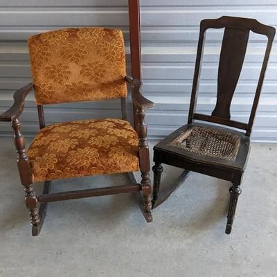 Haywood Wakefield Cane Bottom Rocking Chair w/ Vintage Rocker