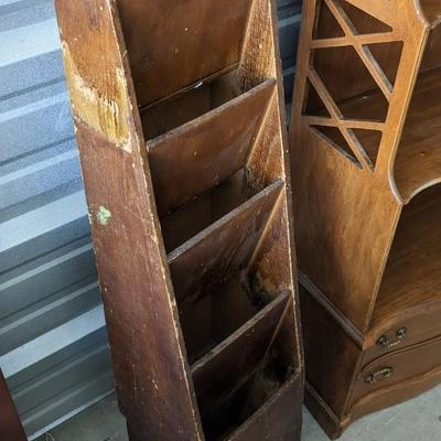 Serpentine Front Shelf and Primitive Magazine Rack