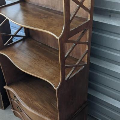 Serpentine Front Shelf and Primitive Magazine Rack