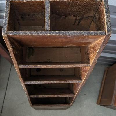 Serpentine Front Shelf and Primitive Magazine Rack
