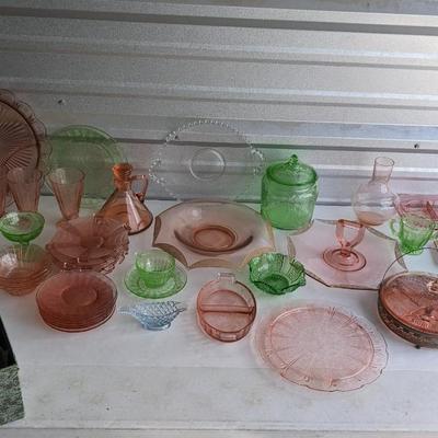Pink and Green Glass