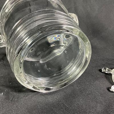 1271 Vintage Handblown Clear Glass Wine Bucket with Ship's Wheel Wine Bottle Coaster