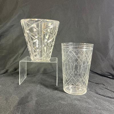 1273 Large Baccarat Vase and Antique Etched Vase