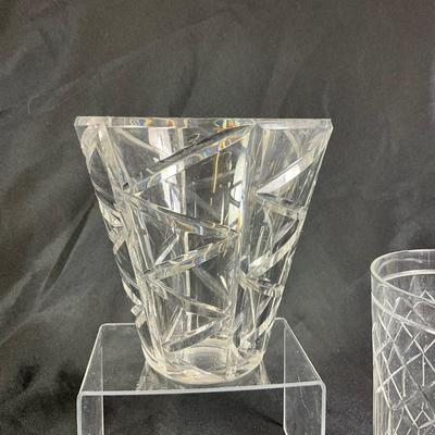 1273 Large Baccarat Vase and Antique Etched Vase