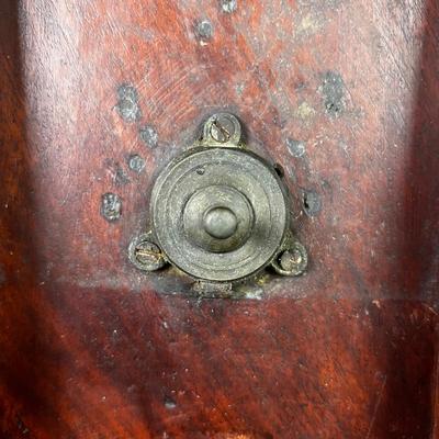 1262 Antique Mahogany Oval Inlay Tilt Top Table Candle-stand